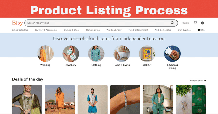 Product Listing Process on etsy